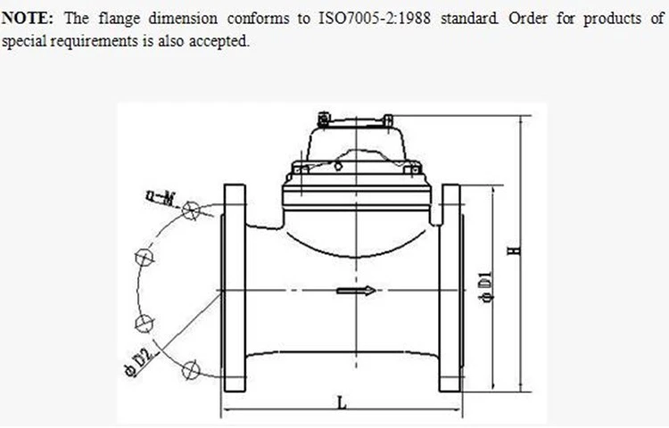 class B PN10/PN16 horizontal woltman flange digital water meter