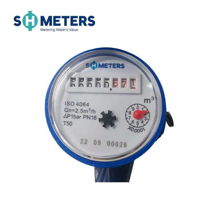 Single Jet Water Meter Price Brass Body Vane Wheel 15mm 20mm Water Flow Meter